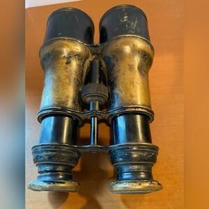 WW1 Vintage Colmont Paris Full Size Gold Brass Binoculars France 7"